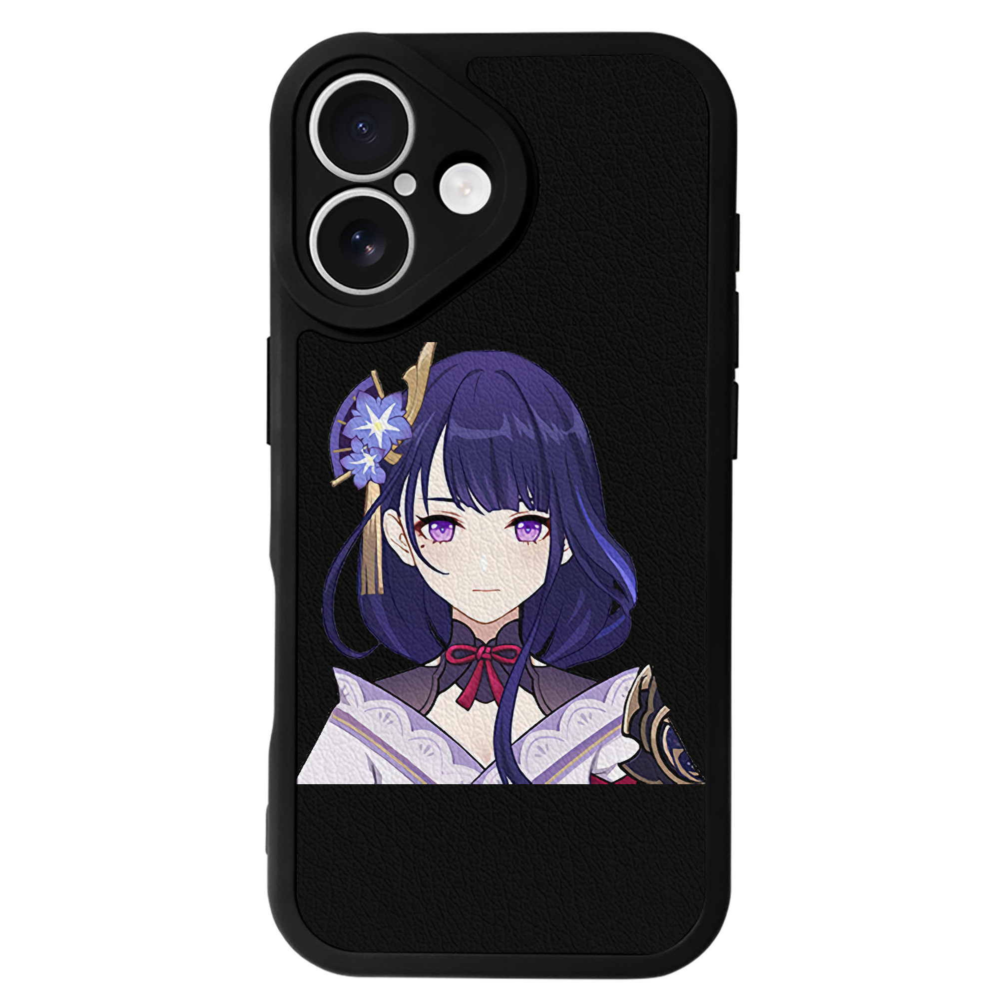 げんし神 雷電将軍 らいでんしょうぐん genshin Raiden Shogun 【iPhone 16シリーズ対応】シリコンスマホケース（レザー調） 材質：シリコン